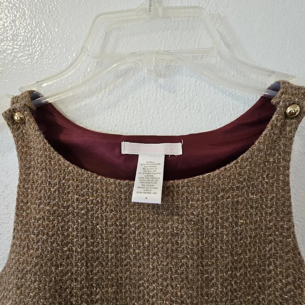 JANIE AND JACK SIZE 5 BROWN TWEED AND MAROON GIRL'S CHRISTMAS/HOLIDAY JUMPER - Picture 4 of 8